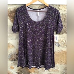 Lularoe perfect tee Floral Purple Women's Top